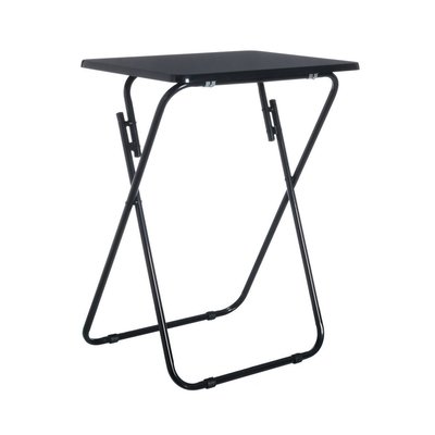 Table d'Appoint Pliante en Bois et Métal Noir WADIGA