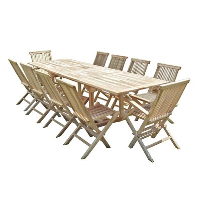 Salon de jardin en teck BATAN 8 chaises 2 fauteuils C ET L JARDIN