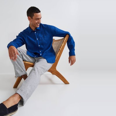 Pantalon élastiqué mélange lin et coton certifié European Flax MONOPRIX