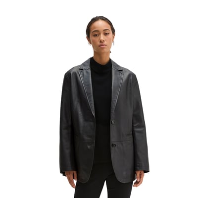 Blazer en cuir coupe classique en cuir nappa d'agneau souple MARC O'POLO