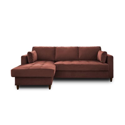 Canapé d'Angle Convertible en Velours 4 places - ANNA LISA DESIGN