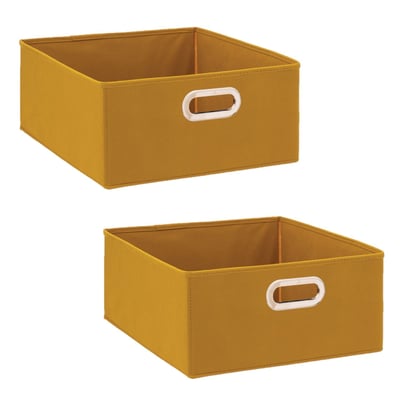 Lot de 2 boîtes de rangement carrées en tissu MIX' N MODUL TOILINUX