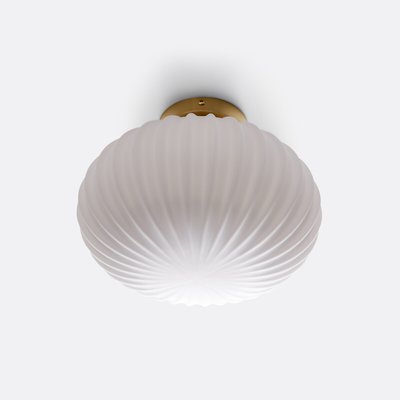 Plafonnier laiton et verre opaline, Amia LA REDOUTE INTERIEURS