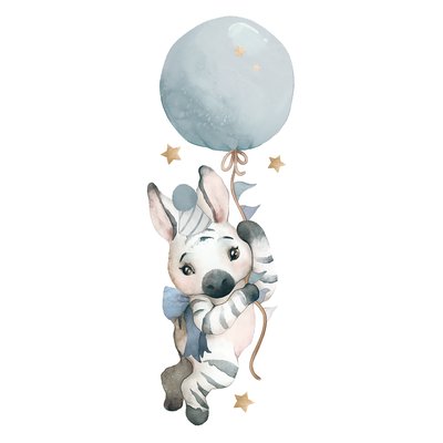 Grand sticker le zèbre et son ballon SELENE LILIPINSO