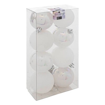 Boules de Noël "Colorama de Noël" doré blanc lot de 8 D7cm FEERIC LIGHTS & CHRISTMAS