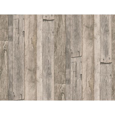 Papier Peint imitation "Planches Cloutées" HOME MAISON