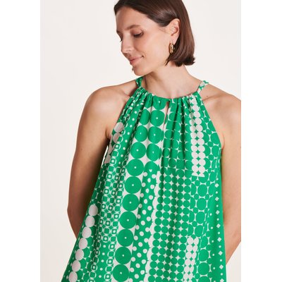 Robe longue fendue sans manches à imprimé LA FEE MARABOUTEE