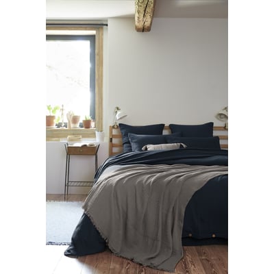 Plaid quadruple gaze de coton 180 x 220 cm Gaia vert d eau EDEN