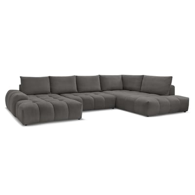 Canapé panoramique convertible 6 places en tissu texturé, EVEREST BOBOCHIC