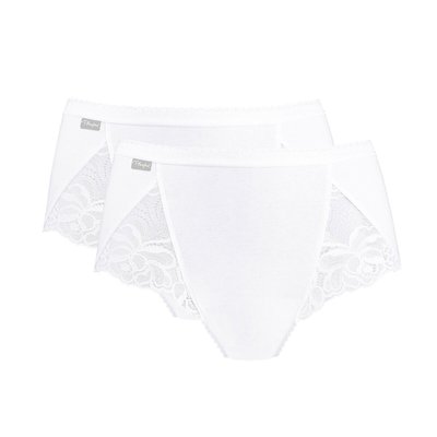 Lot de 2 slips midi en coton et dentelle PLAYTEX