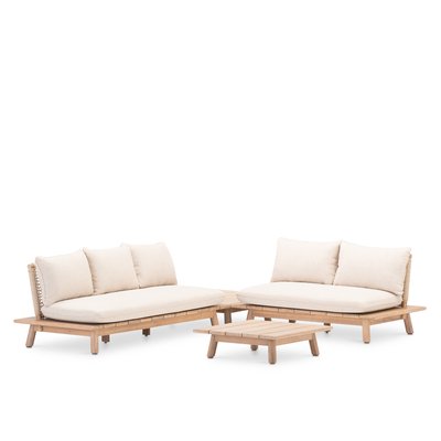 Salon de jardin 5 places, bois, RODAS DEFORA HOME