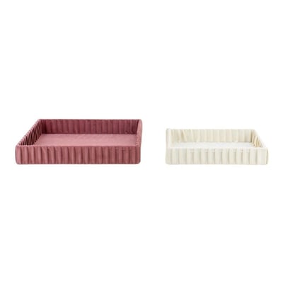 Set de 2 plateaux à bijoux en velours plissé ORNAMI
