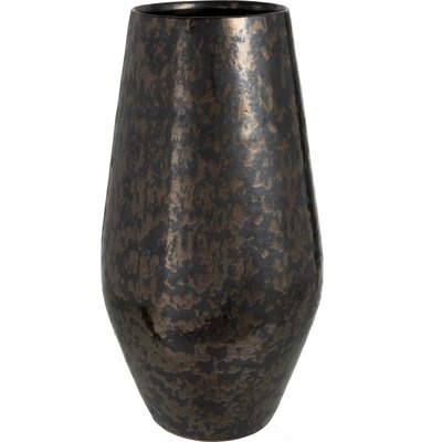 Vase antique en céramique noire finition effet fumé RECOLLECTION