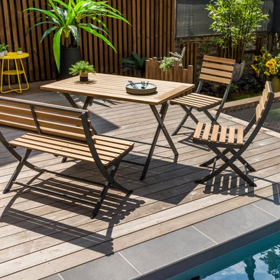 Ensemble repas pliant en teck HOME MAISON