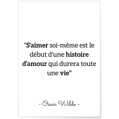 Affiche Oscar Wilde 'S'aimer soi même...' L'AFFICHERIE
