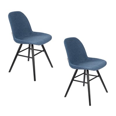 Lot de 2 chaises de repas en tissu  - ZUIVER
