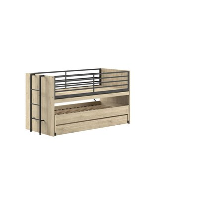Lit mi-haut 90x200 sam avec gigogne VIPACK