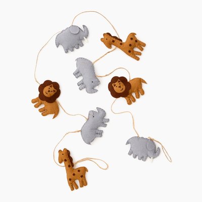 Guirlandes animaux, 1,5M, en tissu MONOPRIX MAISON