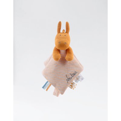Doudou Moris en Veloudoux, écru/orange NOUKIE'S
