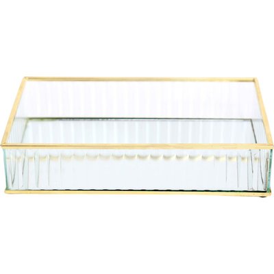 Boîte à bijoux en verre et métal doré 24 x 14 x 4.5 cm JARDINDECO