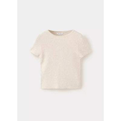 T-shirt manches courtes maille côtelée MANGO KIDS