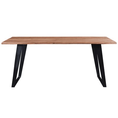Table à manger rectangulaire en bois massif et métal noir L175 cm KORA MILIBOO