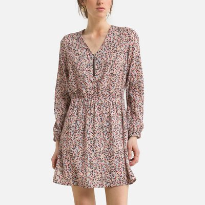 Bedrucktes Kleid mit langen Ärmeln ICODE