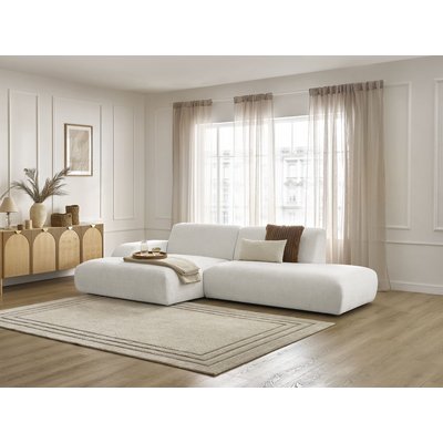 Canapé d'angle fixe 3 places en tissu texturé, SIRIUS BOBOCHIC