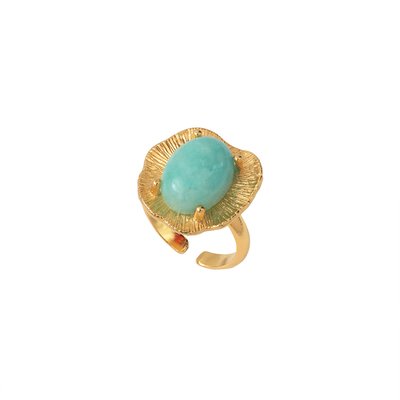 Bague amazonite dorée - swann CAROLINE NAJMAN
