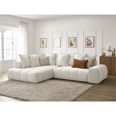 Canapé d'angle convertible 3 places en tissu texturé, EVEREST BOBOCHIC