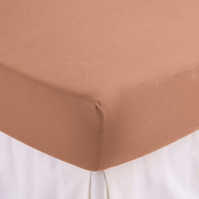 Unifarbenes Kinder-Spannbettlaken aus gewaschener Baumwolle, Mütze 30 cm, KUMCO LA REDOUTE INTERIEURS