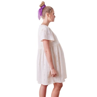 Robe gaze de coton brodé grossesse et allaitement VERTBAUDET