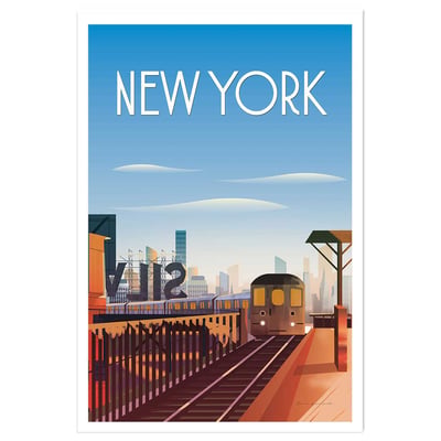 Affiche ville voyage New York City HEXOA