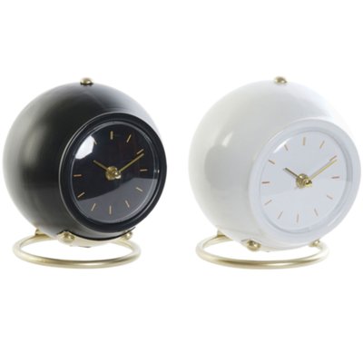 Set de 2 horloges à poser métal noir et doré - 16x13x18cm WADIGA