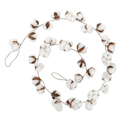 Guirlande de Noël en plastique fleurs de coton 200cm ATMOSPHERA