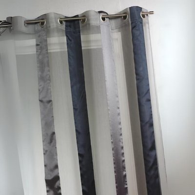 Voilage bicolore à rayures verticales HOME BAIN