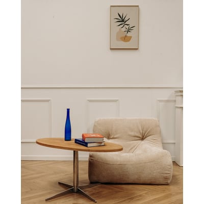 Table basse ovale au piétement métallique Donna N°987 - Bon état DEBONGOUT