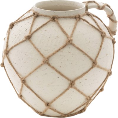 Vase céramique  avec anse corde style naturel décoratif RECOLLECTION