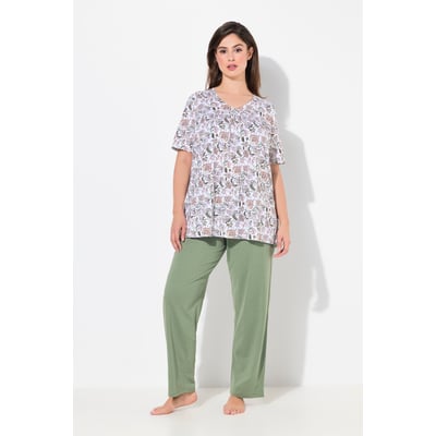Pyjama 2 pièces, haut imprimé floral ULLA POPKEN