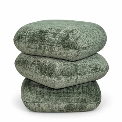 Pouf pivotant en tissu - aspect coussins empilés IENA PIER IMPORT