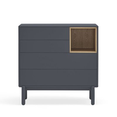Commode 4 tiroirs 1 niche en bois L90xH90cm- CORVO TEULAT