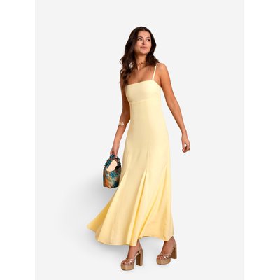 Robe longue à bretelles de coupe empire THE-ARE