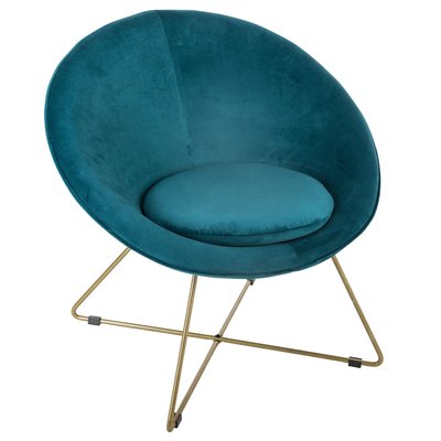 Fauteuil de salon en velours Evan ATMOSPHERA