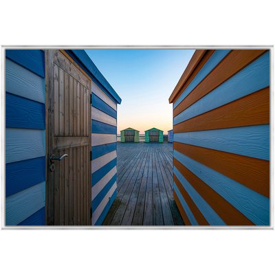 Tirage Encadré Sur Aluminium Beach Huts On The Pier 120x80 Cm TIRAGE D'ART CEANOTHE