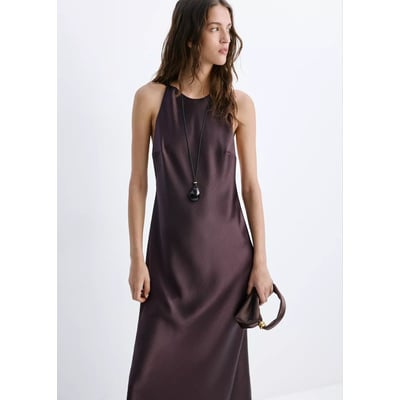 Robe satinée à détails sur le dos MANGO