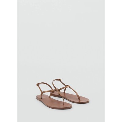 Sandales cuir mini clous MANGO