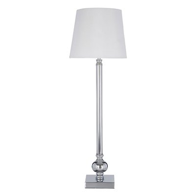 Classic Silver Stick Shape with Off White  Shade Table Lamp SO'HOME