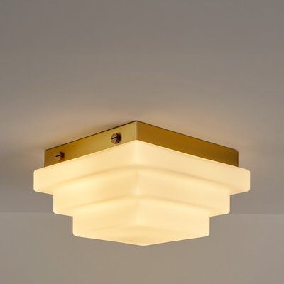 Plafón o aplique, vidrio opalino, ancho 27,5 cm, DECAR LA REDOUTE INTERIEURS