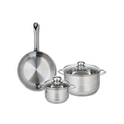 Batterie 1 poêle 28cm + 2 faitouts 16/24cm PROFI BRILLANT ELO