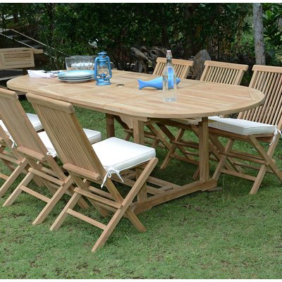 Table extensible ovale teck massif Vérone 160/240 x 100 cm TECK ATTITUDE